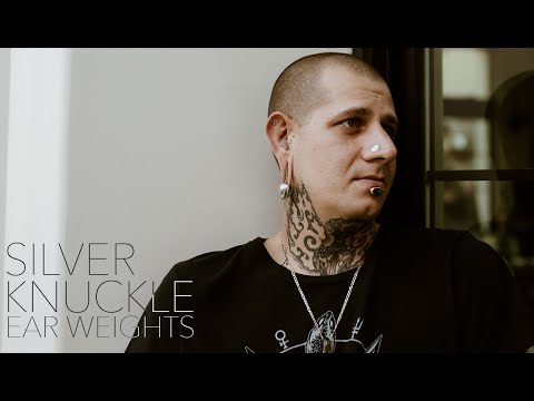 Small White Brass Knuckle Ear Weights