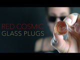 Red Cosmic Spiral Glass Plugs