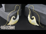 18G Cherub Wing Brass MOP Hangers / Earrings