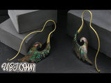 18G Cherub Wing Brass Abalone Hangers / Earrings