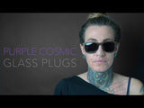 Purple Cosmic Spiral Glass Plugs