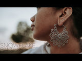 Snowflake White Brass Earrings - Weights
