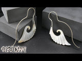 18G Cherub Wing White Brass MOP Hangers / Earrings