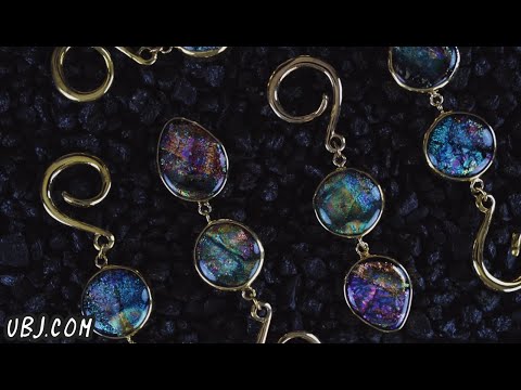 Double Galaxy Glass Hanging Ear Weights