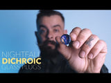Nightfall Dichroic Glass Double Flare Plugs