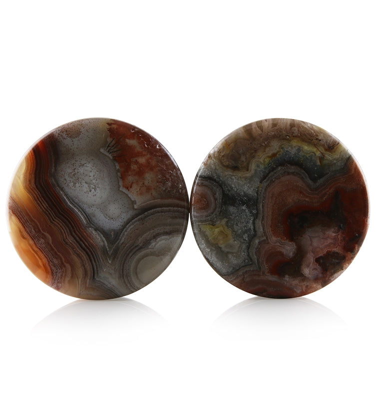 Laguna Lace Agate Stone Plugs 1 Inch (25mm) Version 12