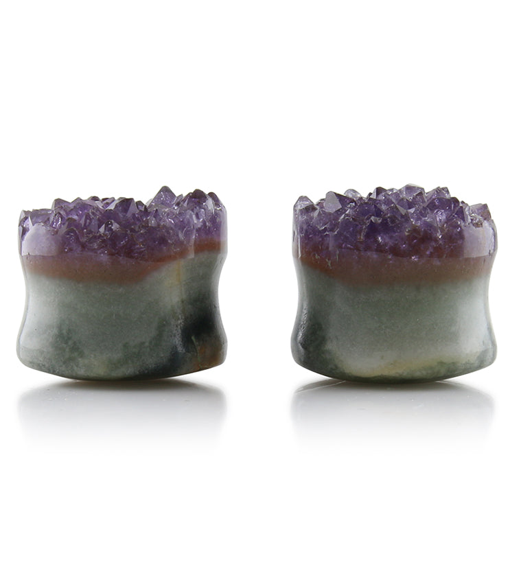 Raw Amethyst Plugs 43/64" (17mm) Version 7