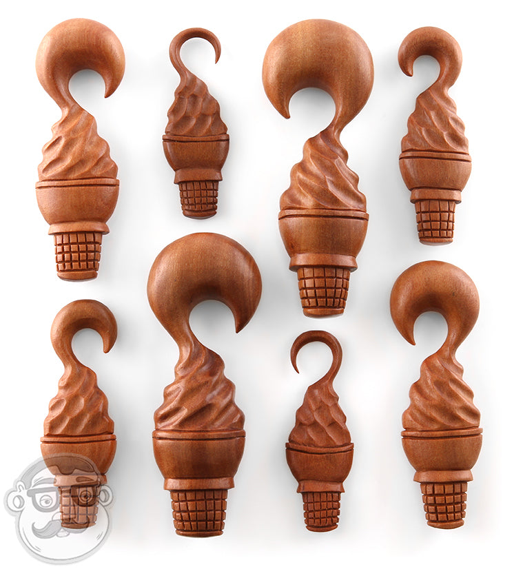 Ice Cream Cone Wooden Spiral Hangers