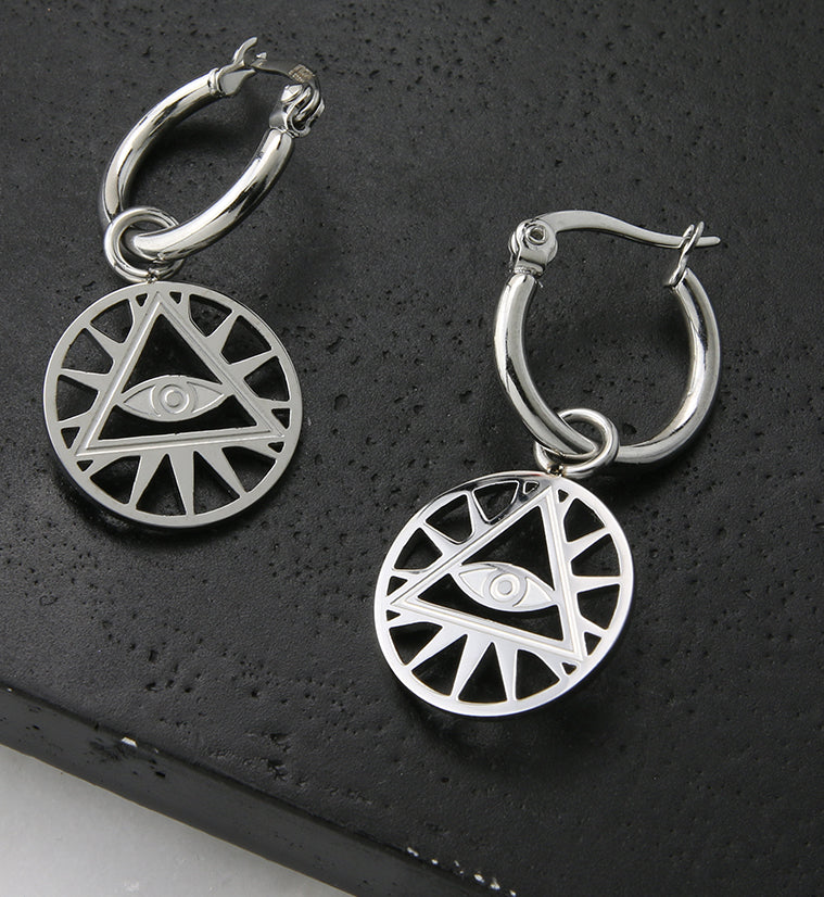 Illuminati Stainless Steel Hoop Earrings