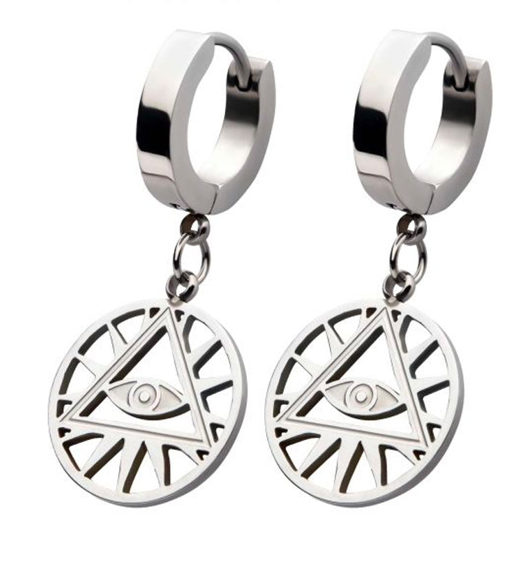 Illuminati Stainless Steel Huggie Earrings
