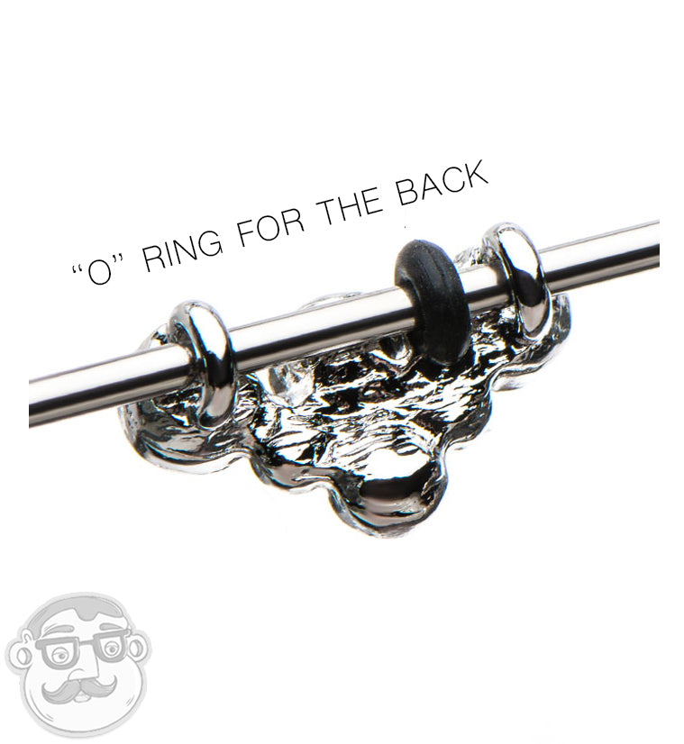 14G Rose Gold PVD Multi Cluster Steel Industrial Barbell