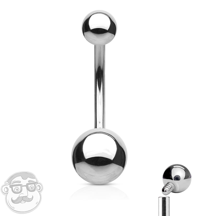 Internally Threaded Stainless Steel Belly Button Ring
