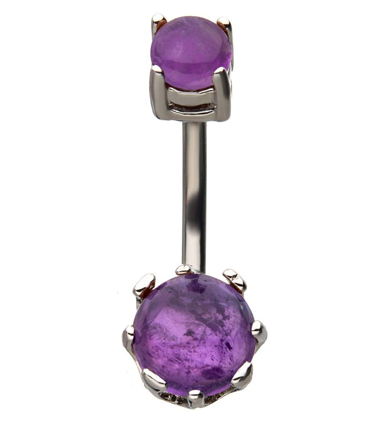 Amethyst Stone Prong Set Belly Ring