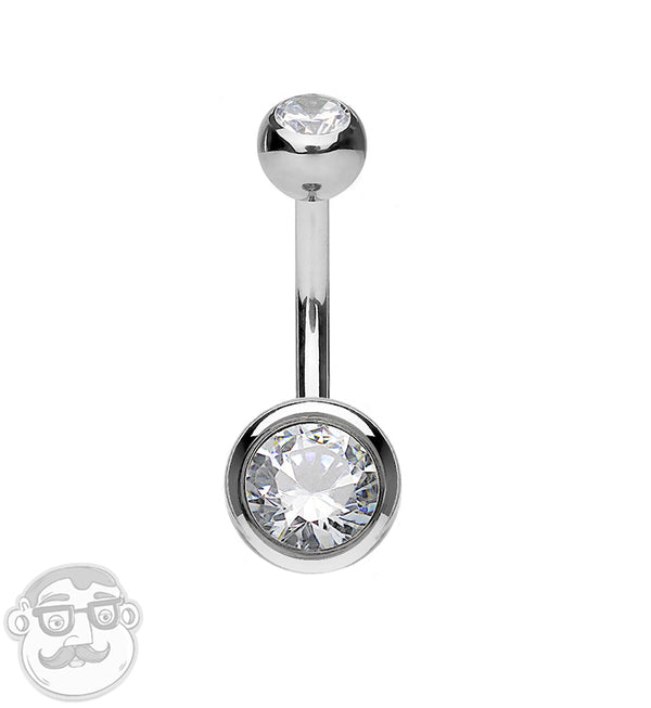 sterling silver jewellery york Titanium Double Jewelled Belly Bar