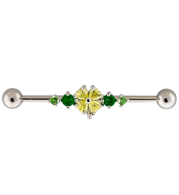 Lucky Clover CZ Industrial Barbell