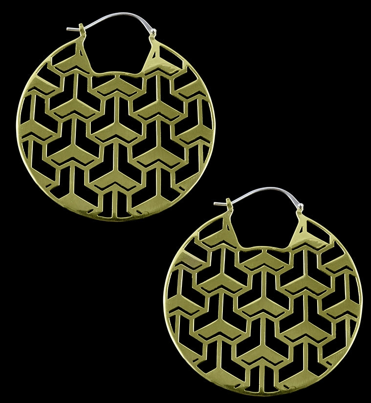 Isometric Brass Earrings / Weights