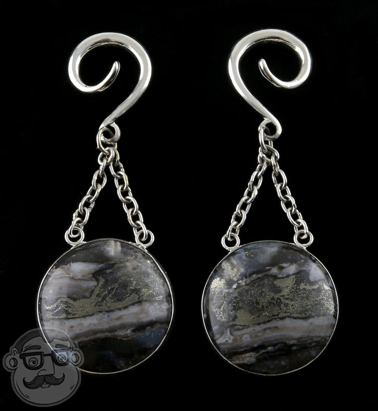 Trinity Pyrite Jasper Stone Ear Weights