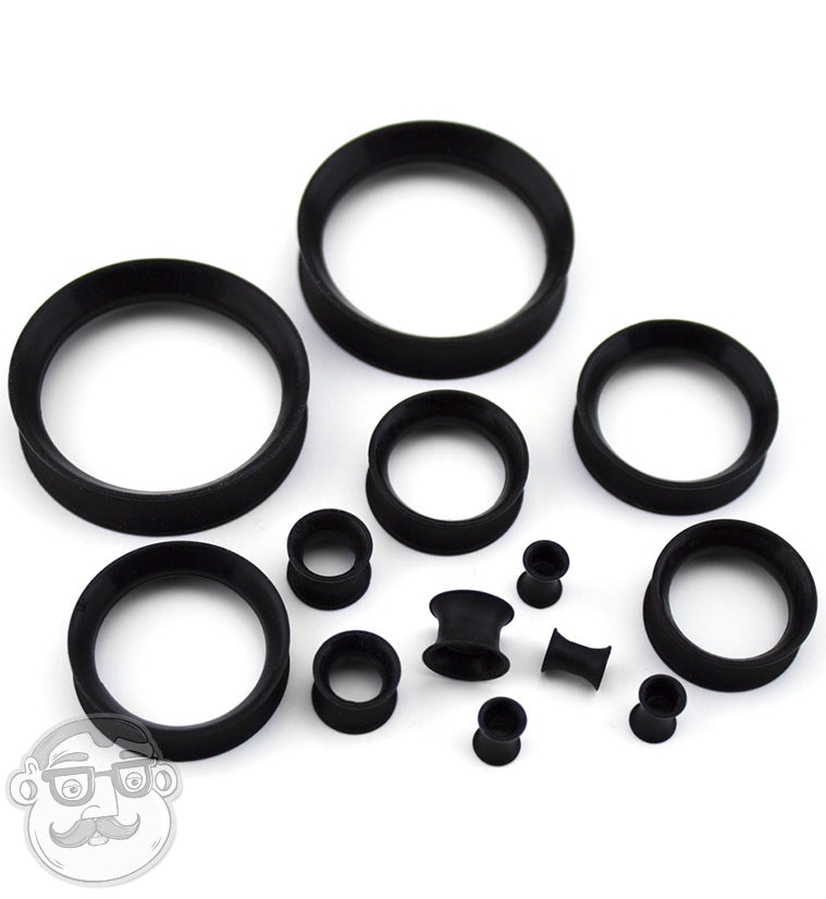 Kaos Black Silicon Ear Skins Tunnels