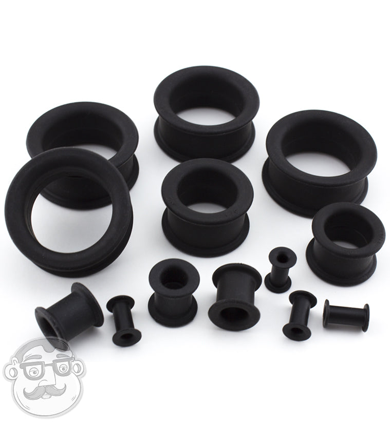 Kaos Black Silicone Tunnel Eyelets (6 Gauge 1 Inch