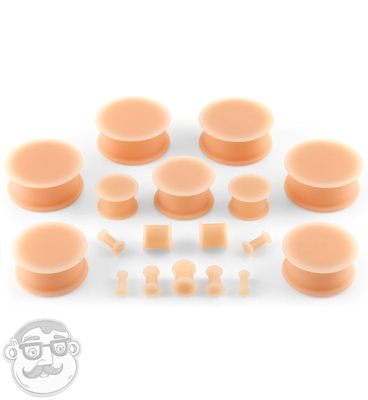 Zaya Body Jewelry Flesh Tone Silicone Ear Gauges – Hide Retainers, 6g To 1 Inch