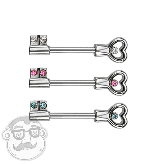 Heart Key Nipple Ring