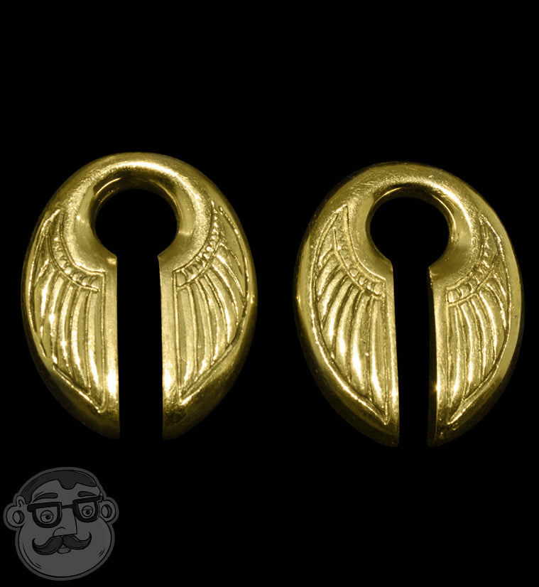 Angel Wing Keyhole Brass Ear Weights