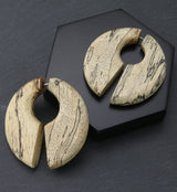 Keyhole Tamarind Wood Fake Gauge Earrings
