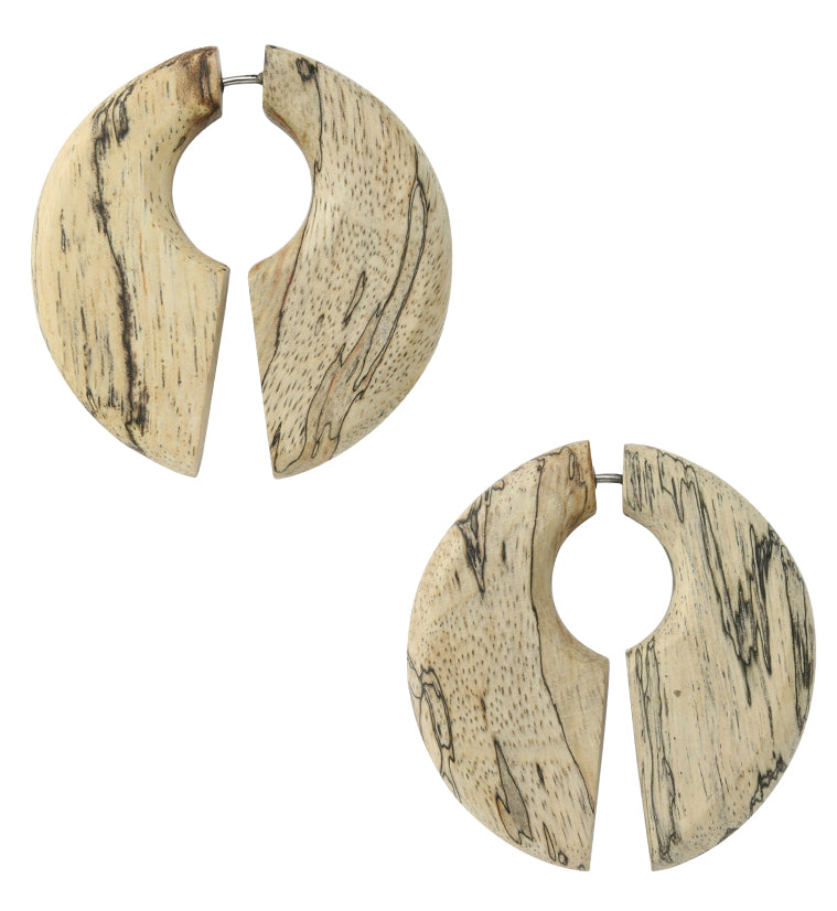 Keyhole Tamarind Wood Fake Gauge Earrings
