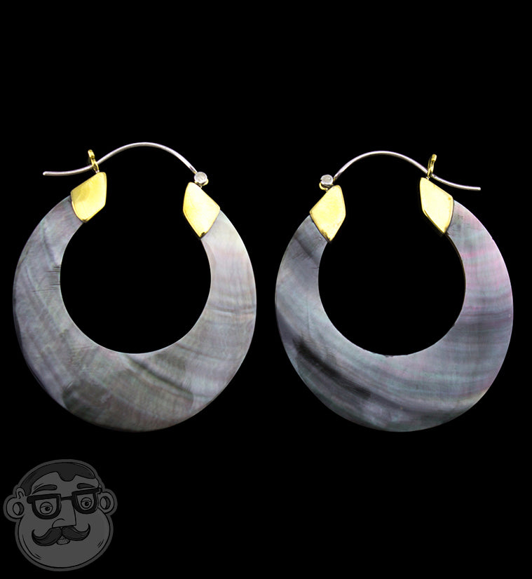 18G Kirana Abalone Shell Hoop Earrings