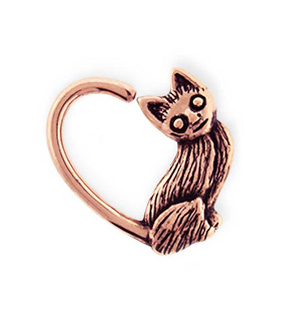 Rose Gold Kitty Cat Heart Seamless Ring