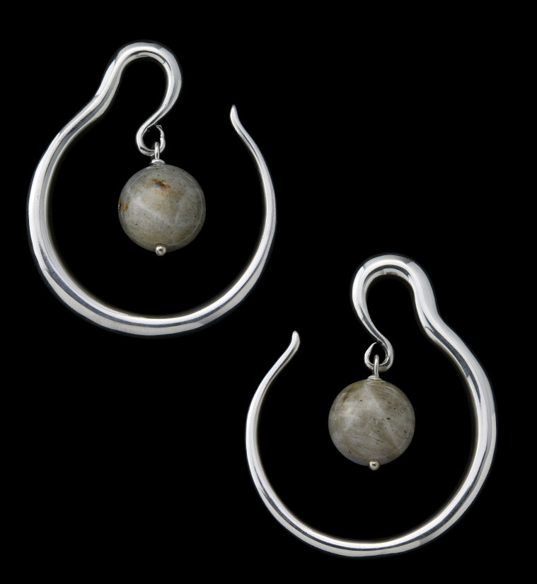 Labradorite Orbital White Brass Ear Weights