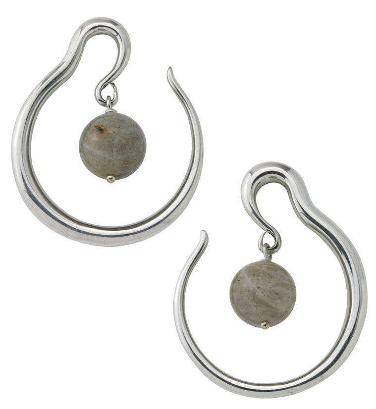 Labradorite Orbital White Brass Ear Weights