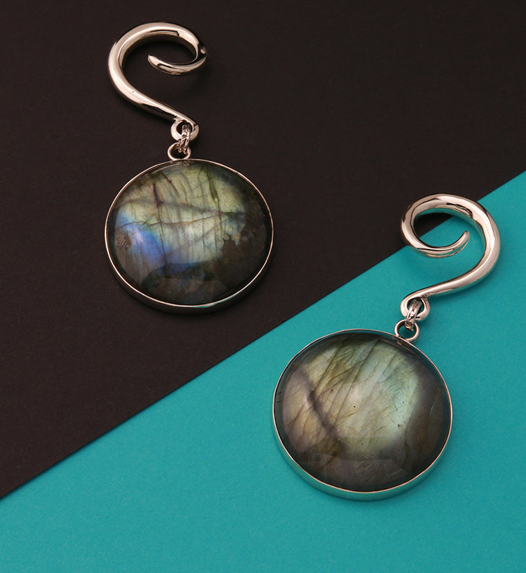 Grand Labradorite Stone Hanging Ear Weights