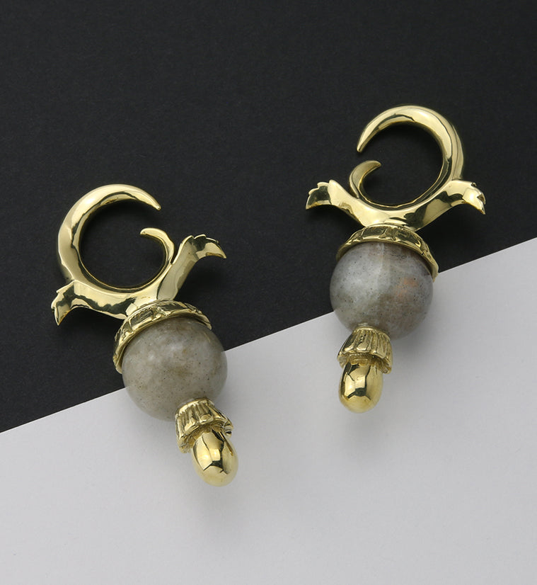 Labradorite Stone Totum Ear Weights