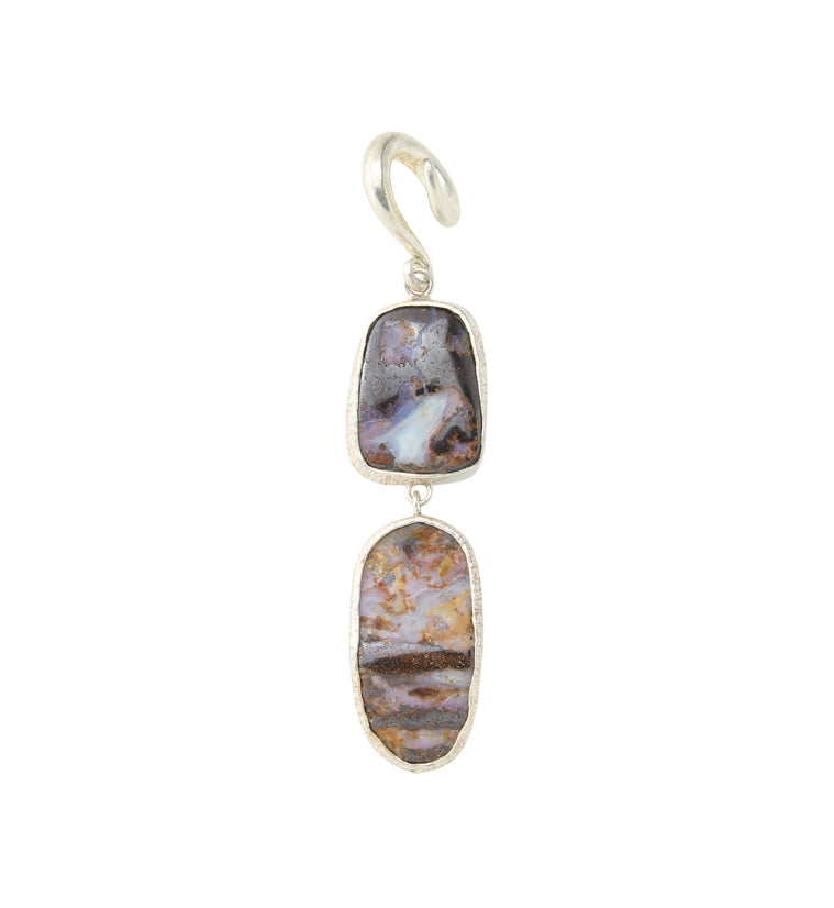Laguna Lace Agate Stone Brass Ear Weights Version 10 (Single Piece)