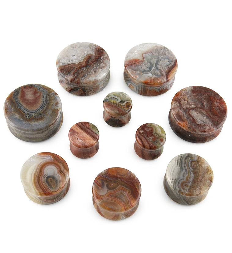 Laguna Lace Agate Stone Plugs