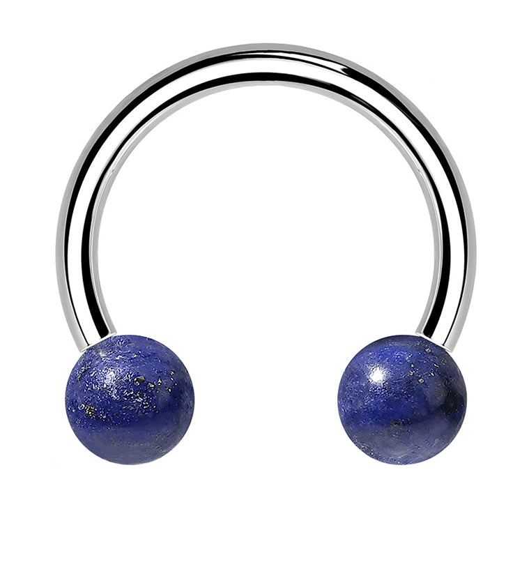 Lapis Lazuli Stone Circular Barbell