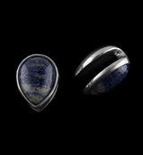 Lapis Lazuli Stone Knuckle White Brass Ear Weights