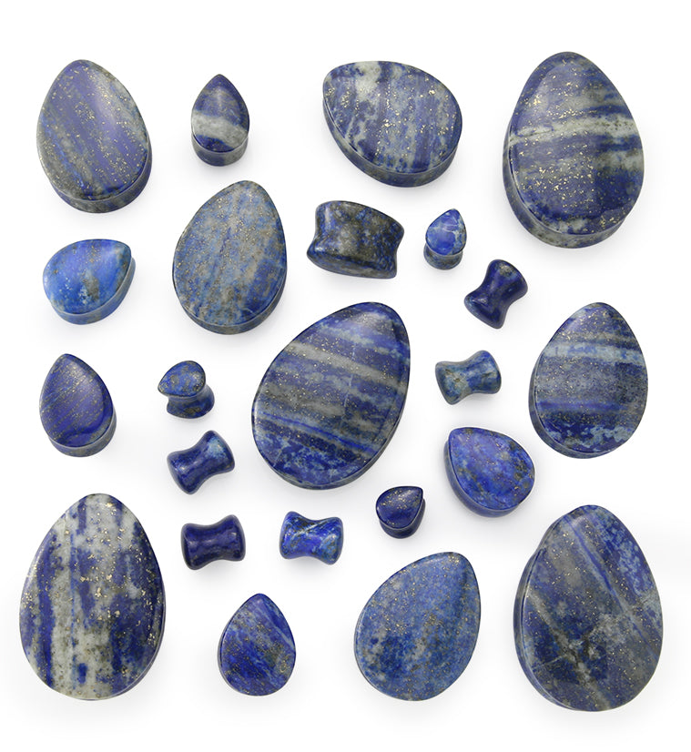 Lapis Lazuli Stone Teardrop Plugs