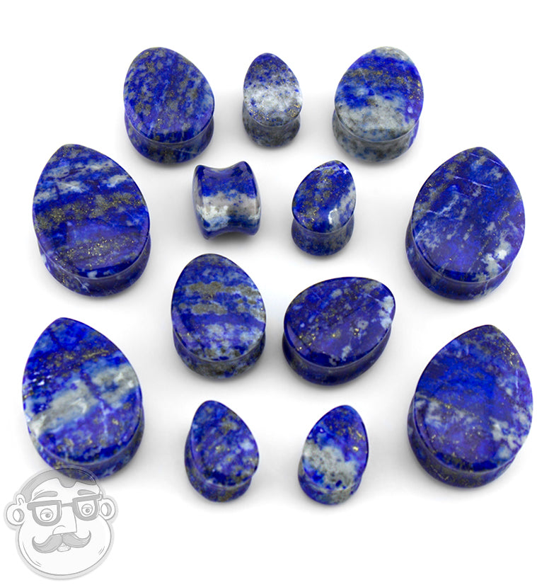 Lapis Lazuli Stone Teardrop Plugs