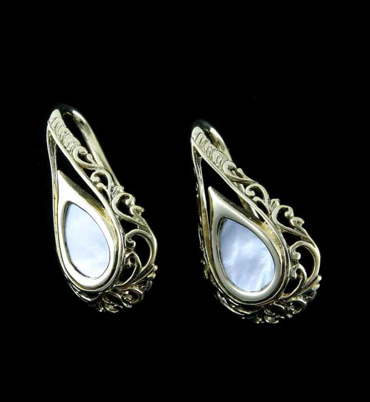 Starfish White Brass Ear Weights