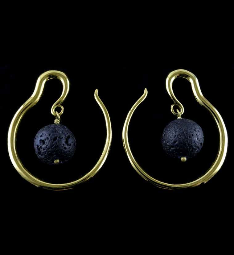 Lava Stone Orbital Brass Ear Weights