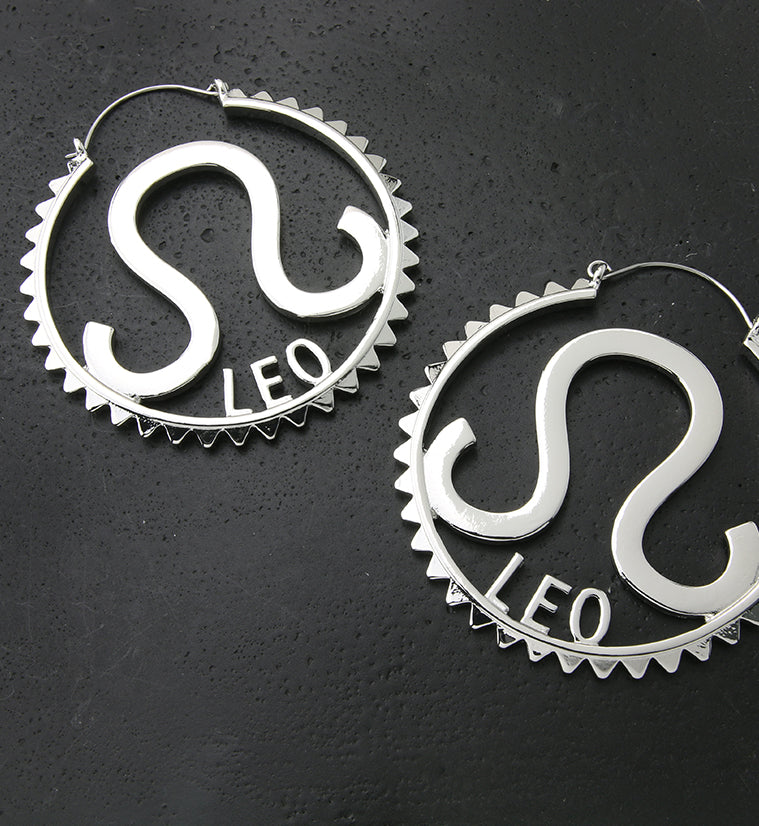 Leo Sign Plug Hoops