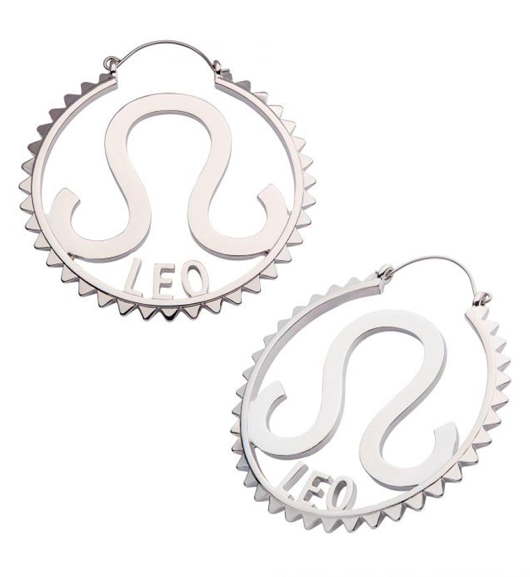 Leo Sign Plug Hoops