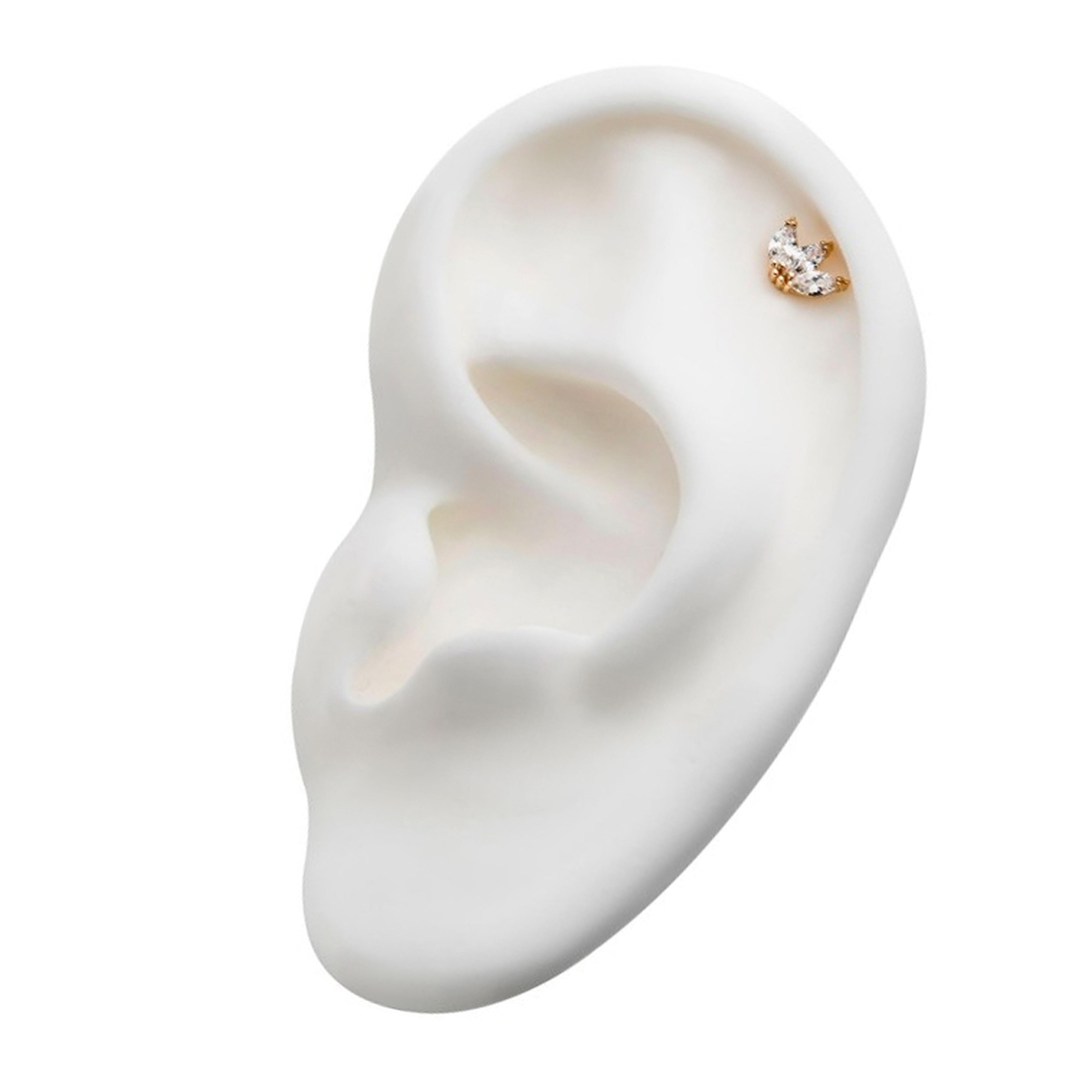 14kt Gold Liege CZ Threadless Top