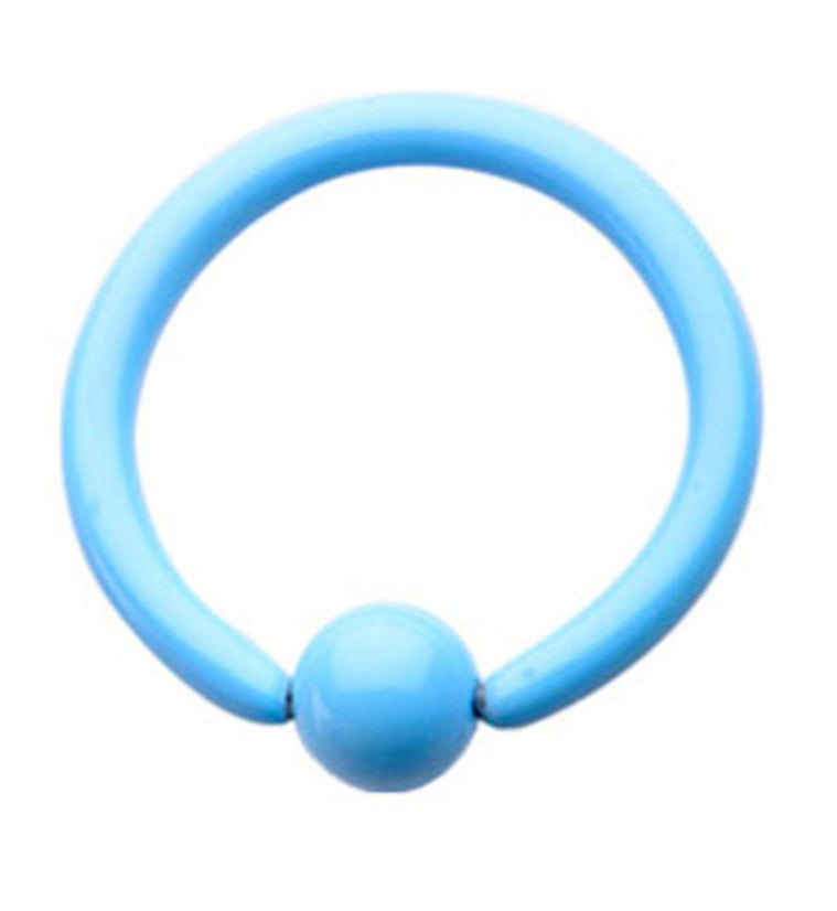 Ceramic Blue Coated Stainless Steel Captive Bead Ring