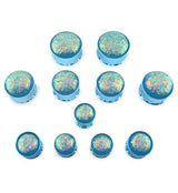 Light Blue Opalite Flash Anodized Stainless Steel Plugs