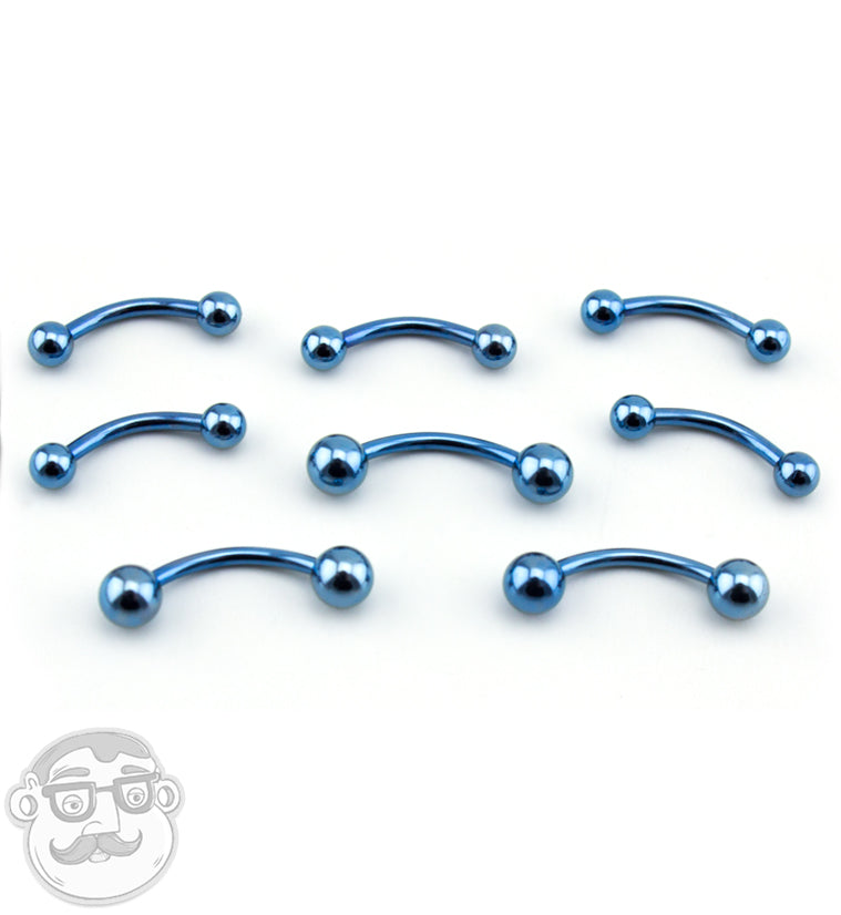 Light Blue PVD Plated Curved Barbell