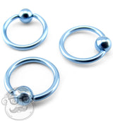 Titanium Blue Captive Ring