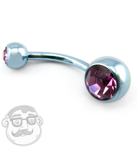 Blurple Titanium Belly Button Ring
